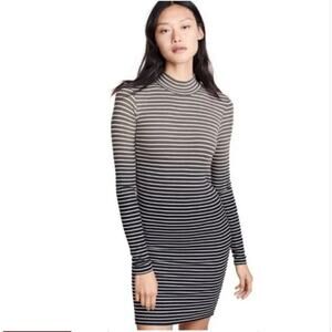 ATM Anthony Thomas Melillo Dip Dye Stripe Black Combo Dress Size XS